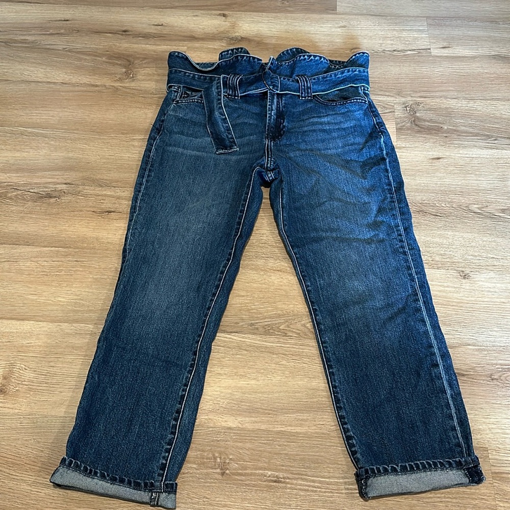 Zoey Mom Fit High-Rise Paper Bag Waist Jeans